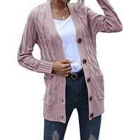 Ženski pleteni kardigani labavi labavi preveliki omotač Chunky džepni džempeni kaput udobnog labavog oblika s dugim rukavima