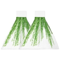Biljni zeleni rattan napušta bijelu ručniku za ručnike Brzi suhi ručnici za sušenje kuhinje meko upijajući