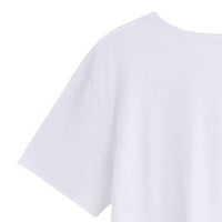 Ženska ljetna majica casual okrugli vrat Modni ispisani bluza s kratkim rukavima XL