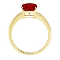 2.5ct Asscher Cred Red Natural Garnet 14K žuti zlatni godišnjički angažman prsten veličine 8