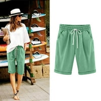 Žene Ljetne pamučne pantalone plus veličina kratkih kratkih kratkih struka Pozajmljivanje plaže