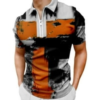 Muška polo majica Proljeće Novi 3D štampanje Modni trend Ležerne ovratnike Zipper Muške kratke rukave