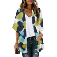 FOPP Prodavač Ženska modna moda tiskana sedmo-deo rukava s rukavima labava bluza casual bluza TOP multicolor