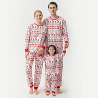 Odgovarajući pidžami za obiteljske božićne mame tiskane bluze + hlače Xmas Porodica koja odgovara pidžami
