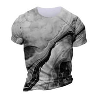 Hanas Muška odjeća Europski i američki okrugli vrat Casual Etnic Style Retro tiskana majica kratkih rukava Top Grey XXL