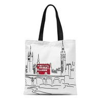 Platno tota torba Whimsical London Poziva može personalizirana u Engleskoj torba za ponovnu upotrebu Torbe za trčanje