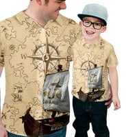 Muški kratki rukav Muški casual gumb down majica Boys majice, piratska broda za štampanje 5xl