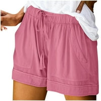 Hlače za ženske hlače visokog struka SPLICE labave džepove nacrtajući struk Comfy elastične casual pantalone