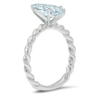 2CT srce rez plave simulirani dijamant 18k bijeli zlatni godišnjički angažman prsten veličine 6.25