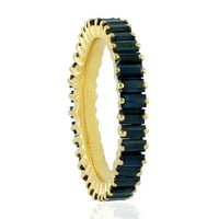 Baguette Sapphire Band Prsten 18K žuti zlatni ručni nakit US-6.5