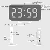 Wofedyo Budilice za spavaće sobe LED digitalni budilnik sa USB priključkom za telefon za punjač za aktiviranje dodira DROOZE digitalni sat zidni dekor bijeli 17 * 7 * 5