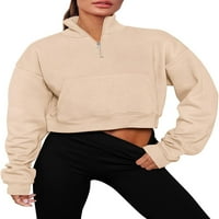 Singreal ženska jesena modna dukserica casual dugih rukava sa zatvaračem za bluze košulja Activewear