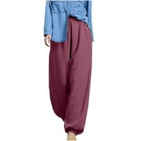 Kiplyki Clearence Trendne hlače za žene labavi džepovi, elastični struk, hlače u boji