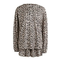 Ženske ženske dame Početna Nosite meke dugih rukava Top kratke hlače Leopard Print Pijamas Set Spavaće