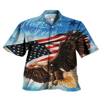 Bellella Muškarci Revel vrat na vrhu havajske tipke Bluze Patriotske ljetne košulje kratkih rukava majica
