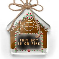 Ornament tiskani jedan oboren ovaj dječak je na vatrogasnoj vatrometu za eksploziju vatromet Božić Neonblond