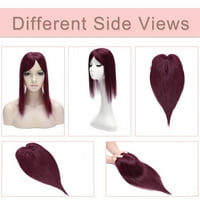 -Day Remy Human Hair Women Topper Toppers kose svilena kopča za kosu u kosu za kosu s 3D zračnim lumpom boje # 99J vino crveno