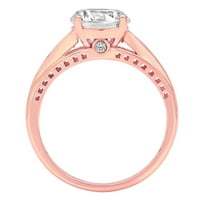 2. CT okrugli rezan originalni kultivirani dijamant SI1-si J-K 18K Rose Gold Promise Regied Wedding Izjava o angažmanu Dizajnerski prsten W Crystal Boide Stones veličine 10.5