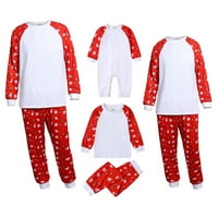Puawkoer djeca Toddler Božićne porodice pidžami setovi Print Family Božićni PJS Podudaranje salona Ležerna