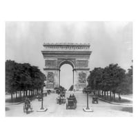 Vintage ca. Fotografija: Francuska - Pariz - L'Arc de Triomphe de L'Etoile; var