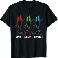 Live Love Kayak Avantura Priroda kajakacke majica crna 2x-velika