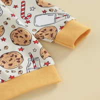 Bagilaanoe Toddler Baby Girging Božićna odjeća Ispis dugih rukava s dugim rukavima + duks 3T dječje duge hlače
