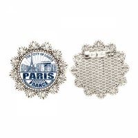 Pariz Francuska Zastava Eiffel Tower Architecture Silver Cvjetni broš s kukom Pin Pinpin