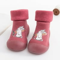 TODDLER cipele za bebe Toddler Djevojke cipele sksile Dječja pletiva mekana čarapa Sole čvrste gumene čarape Topli dečaci za bebe cipele