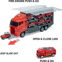 Mini legure vatrogasne igračke - dječje igračke, transportni setovi za vozila, igračke za kamione s