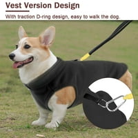 INNENS PET Dog Mačka toplo ljuljaška košulja od runa s prstenom za pse, srednje crno