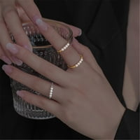 Žene RETRO Creative nakon malog bisernog otvorenog prstena japanske i korejske verzije jednostavno dizajniranje