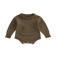 Biayxms dječji džemper za bebe Kombinzoran s dugim rukavima s dugim rukavima s dugim rukavima s džepovima sa džepovima Jesen zimska topla odjeća