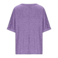 Žene prevelike majice Crewneck kratki rukav labavi Ležerne prilike Basic Tunic majice Ležerne prilike