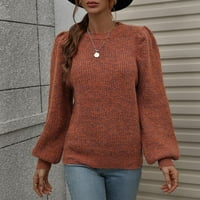 Jedna odjeća za žene Ženske vrhove Žene Ležerne prilike za rušenje Jednobojno pulover Pletenje dugih
