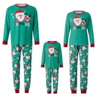 Božićne pidžame za obiteljski crtani iz crtane Santa ispisuju vrhove s dugim rukavima sa pantalonom za spavanje za odrasle, dijete, dijete