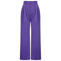Bigersell ženske pantalone sa punim dužinama hlače Žene casual pad ravna solidna boja visoke hlače sa