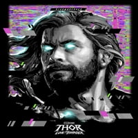 Muškarci Marvel: Thor: Ljubav i Thunder Glitch Thor Grafički tee crni medij