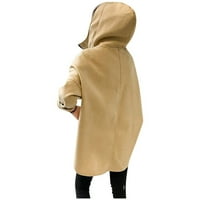 Hoodies za žene Zip up casual women-sputanje ovratnika dugih rukava dugih solidnih kaputa s kapuljačom vrhovima žuto l