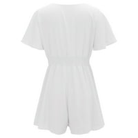 Haljine za ženske ležerne dugim kombinuim V izrez CATCLE Hlače kratkim rukavima sa kratkim rukavima