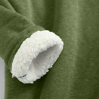 USMIXI FALD FASHE WOTENS kozmeticka koznija košulja Fleece Toplo zadebljana Ležerna Plus Veličina Janjeća vuna pulover Duks u trendy solidni zimski dukserski dukseri