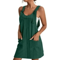 Booker Ženska haljina za suspenziju plus veličina casual kratke mlade za odraslene haljine zelene veličine