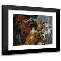 Peter Paul Rubens Crni moderni uokvireni muzejski umjetnički ispis pod nazivom - presuda Salomona
