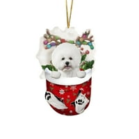 Tiitstoy Funny božićni ukrasi, pogodan za pse - pokloni za ljubitelje za pse - Božićne ukrase - lijepe čarape za božićno drvce