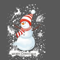Božićni snjegović Atletic Heather Krem grafički duks posada - Dizajn ljudi