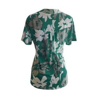Miayilima Ženski modni kratki rukav Print Top Fashion T Majica Dame Tops Bluza Green 4xl