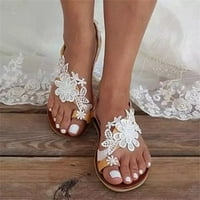 Puntoco Clearence Sandal za žene, ljetni s čipki cvijeće Otvoreno cipele za prste stanovi rimske sandale