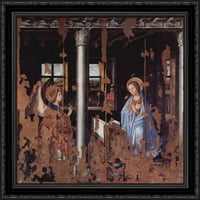 Ovještenje Veliki crni ukrašeni drveni svjetiljki Framed Canvas Art Antonello da Messina