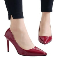 Tenmi ženske visoke potpetice uperene cipele za cipele na pločice na pumpama Stiletto Žene Lagane komforne vino crveno 7