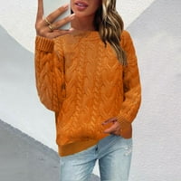 Entyinea ženske modne džempere laterne rukave s rebrastim pletenim pulover džemper vrhom d xl