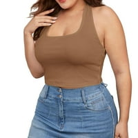 Ženski seksi obični Halter Halter Camel Plus Veličine tenkovi i camis 2xl